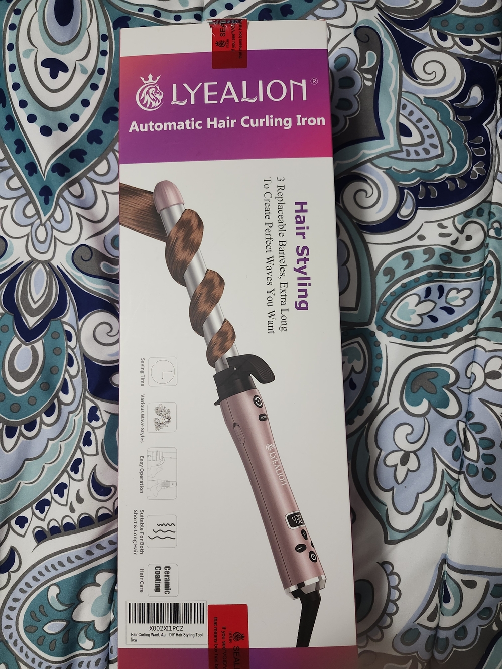 Rose Gold Automatic Hair Curling Iron - Pink